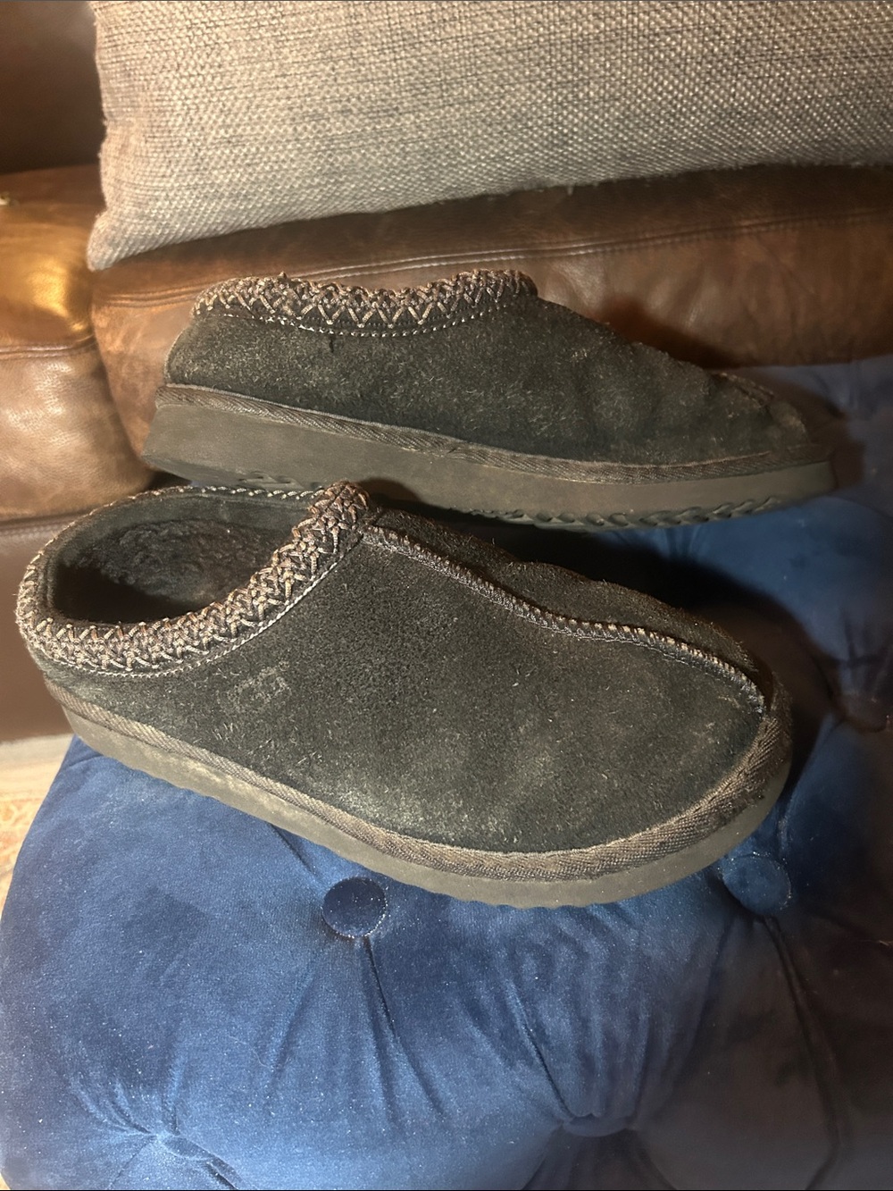 UGG Suede and Shearling Slip-On Shoes, Sz 9W